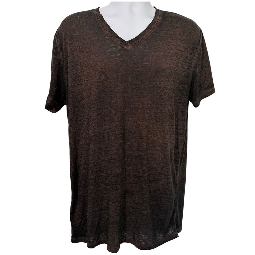 Buckle Black Men's T-Shirt Size XL Brown Burnout V-Neck Short Sleeve